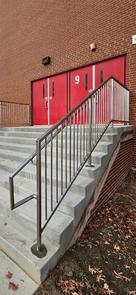 Commercial exterior stair railing